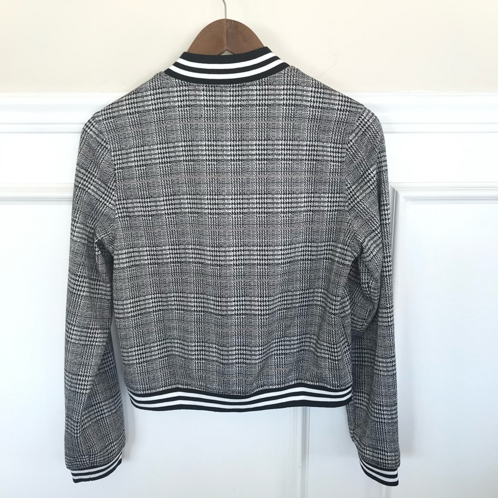 Y2K Plaid Cropped Bomber Jacket - Picture 7 of 10